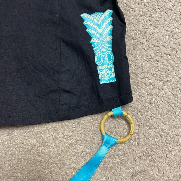 Lucky 13 Vintage Pinup Bombshell Style Tiki Sweetheart Black Halter Top M - Picture 2 of 4